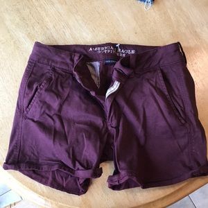 Maroon American Eagle shorts
